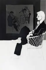 Bespectacled man with musical scene Signed and numbered 25/98 by Patrick Proctor, Aquatint, sold Jun 2018