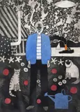 Me and my cats Signed by Julian Trevelyan, Aquatint, sold Jun 2018