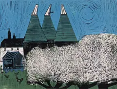 Kentish Oast houses No by Robert Taverner, Lithograph, unframed, sold Jun 2018
