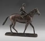 Equestrian sculpture with a jockey up Signed by John Skeaping, Bronze, sold Jun 2018