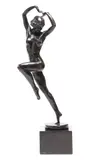 Tanzerin' an early 20th century bronze figure of a dancing female nude, the base signed R by Renée Baronin von Vranyczany, bronze, sold Apr 2018