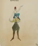 Circussleute (Circus People) watercolour and pencil on paper, mounted signed DW ( for Dodo Wolff) 21 x 17.5cm by Dorte Clara Dodo Burgner, watercolour and pencil on paper, sold Mar 2018
