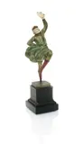 Russian Dancer a bronze and ivory figure on polished black slate base by Ferdinand Preiss, bronze and ivory, sold Mar 2018