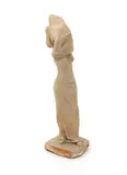 Woman Lifting Dress a painted plaster figure, modelled standing in a long dress, actively taking off a garment, incised QB to base, 41.5cm by Quentin Bell, sculpture, offered Mar 2018