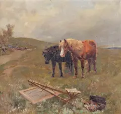 The state of art in the country Signed and inscribed Wadhurst Sussex Oil on canvas 33 x 37cm; 13 x 14½in by Alfred William Strutt, Oil on canvas, sold Mar 2018