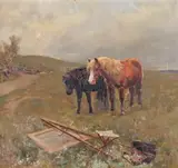 The state of art in the country Signed and inscribed Wadhurst Sussex Oil on canvas 33 x 37cm; 13 x 14½in by Alfred William Strutt, Oil on canvas, sold Mar 2018