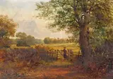 The path by the wood Signed and dated 1854 Oil on panel 20.5 x 30.5cm; 8 x 12in Provenance: M by George D. Callow, 1854, Oil on panel, offered Mar 2018