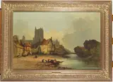 A view of Antwerp, Belgium Signed Oil on canvas 50.5 x 76cm; 20 x 30in by Henry Foley, Oil on canvas, sold Mar 2018