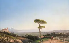 An extensive view over the bay of Naples Oil on canvas 72.5 x 104cm; 28½ x 41in Provenance: E by Gian Gianni, Oil on canvas, sold Mar 2018