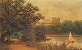 Views of the Thames near Richmond A set of four, all signed All oil on canvas Each 20.5 x 30.5cm; 8 x 12in (4) by James Isiah Lewis, oil on canvas, sold Mar 2018