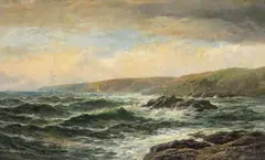 Whitesand Bay, Cornwall Signed and dated 1890 Oil on canvas 41 x 66cm; 16 x 26in by Henry Moore, 1890, Oil on canvas, offered Mar 2018