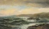 Whitesand Bay, Cornwall Signed and dated 1890 Oil on canvas 41 x 66cm; 16 x 26in by Henry Moore, 1890, Oil on canvas, offered Mar 2018