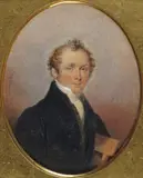 Portrait miniatures of a gentleman by E. W. Thompson, 1831, watercolour on card, offered Mar 2018