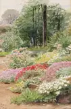 A herbaceous border with trees beyond Signed with initials and dated 25.6.81 Watercolour 22.5 x 14.5cm; 9 x 5½in by Ebenezer Wake Cook, Watercolour, sold Mar 2018