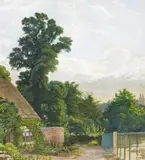 A country garden Signed with initials Watercolour and gouache 37 x 32.5cm; 14½ x 12¾in by R. F. Abraham, Watercolour and gouache, offered Mar 2018
