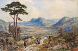 Panoramic landscape with distant mountains Signed Watercolour 24 x 37cm; 9½ x 14½in by James Duffield Harding, Watercolour, offered Mar 2018