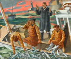 'Peter Calls for Help' by James Walker Tucker, egg tempera, sold Oct 2014