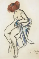 Femme assise by Suzanne Valadon, 1921, charcoal and pastel on paper, sold Oct 2014