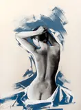 Sophie by Oksana Leadbitter, acrylic and charcoal on board, sold Oct 2014