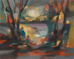Les demoiselles du lac by Marcel Mouly, oil on canvas, sold Oct 2014
