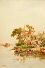 'Sunny morning at Bosham'; 'Isle of Wight' by Stuart W Lloyd, watercolour (a pair), sold Oct 2014