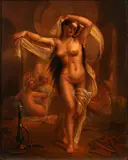 'Le lever - Desenne'; 'La Bayadere - Telon' by Continental School, oil on panel, a pair, sold Oct 2014