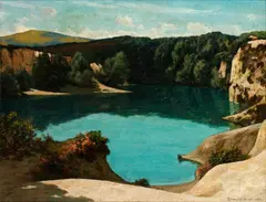The Blue Pool near Wareham, Dorset by William Gunning King, oil on board, offered Oct 2014