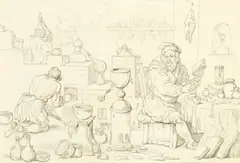 The Alchemist by Thomas Rowlandson, pencil, offered Oct 2014