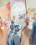 Watching the show, Olympia by Therese Lessore, watercolour, sold Sep 2014
