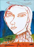 Head study by John Bellany Cbe Ra Hrsa LLD, oil on canvas, offered Sep 2014