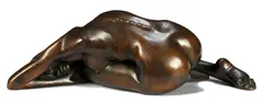 Girl lying down by David Backhouse, bronze with a dark brown patina, sold Sep 2014