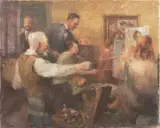 The art class by Roland Batchelor, oil on canvas, sold Sep 2014