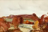 Wet Ploughed Uplands by William Russell Flint, watercolour, sold Sep 2014