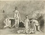 Figures on the Beach - two studies by Keith Vaughan, 1948, pencil, sold Sep 2014