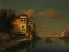 View of Sta Maria Della Salute, Venice; and View of the Grand Canal (a pair) by Noël Georges Bouvard, oil on canvas, sold Sep 2014