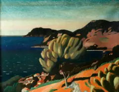 Costal view of the South of France by John Arthur Dodgson, oil on canvas, sold Sep 2014