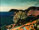 Costal view of the South of France by John Arthur Dodgson, oil on canvas, sold Sep 2014