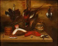 The game larder; and companion by Benjamin Blake, oil on panel (a pair), sold Sep 2014