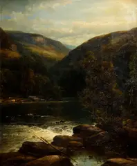 Cattle watering on the Conway Llugwy, near Bettws-y-Coed by John Brandon Smith, offered Sep 2014