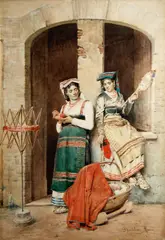 Four Studies of Figures in Traditional Costume by Federico Bartolini, watercolour, sold Sep 2014