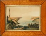 A view of the Hudson River by American School, watercolour, offered Sep 2014
