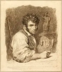 Possibly Portrait of Singlio Tomba by Tommaso Minardi, Black chalk, sold Sep 2014