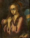 The Penitent Magdalen by Italian School, oil on copper, sold Sep 2014