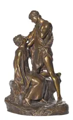 French patinated bronze figural group of two lovers by Georges Colin, patinated bronze, offered Oct 2014