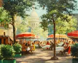 'Spring in Montmartre, Le Sacre Ceour de Place du Theatre' by André David, oil on canvas, sold Jul 2014