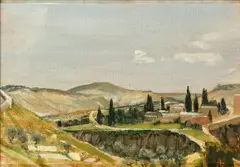 A landscape in Jerusalem by Derek Hill, oil on canvas, sold Jul 2014