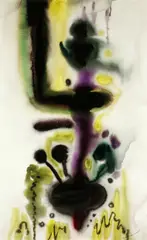 Green, Black and purple abstract by William J.B. Newcombe, watercolour,, offered Jul 2014