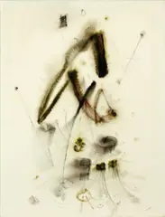 Green, brown and black abstract by William J.B. Newcombe, watercolour, sold Jul 2014