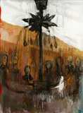 Chandelier by Tibor Červeňák, oil on canvas,, sold Jul 2014