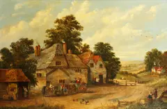 A rural landscape by Edwin Masters, oil on canvas, offered Jul 2014